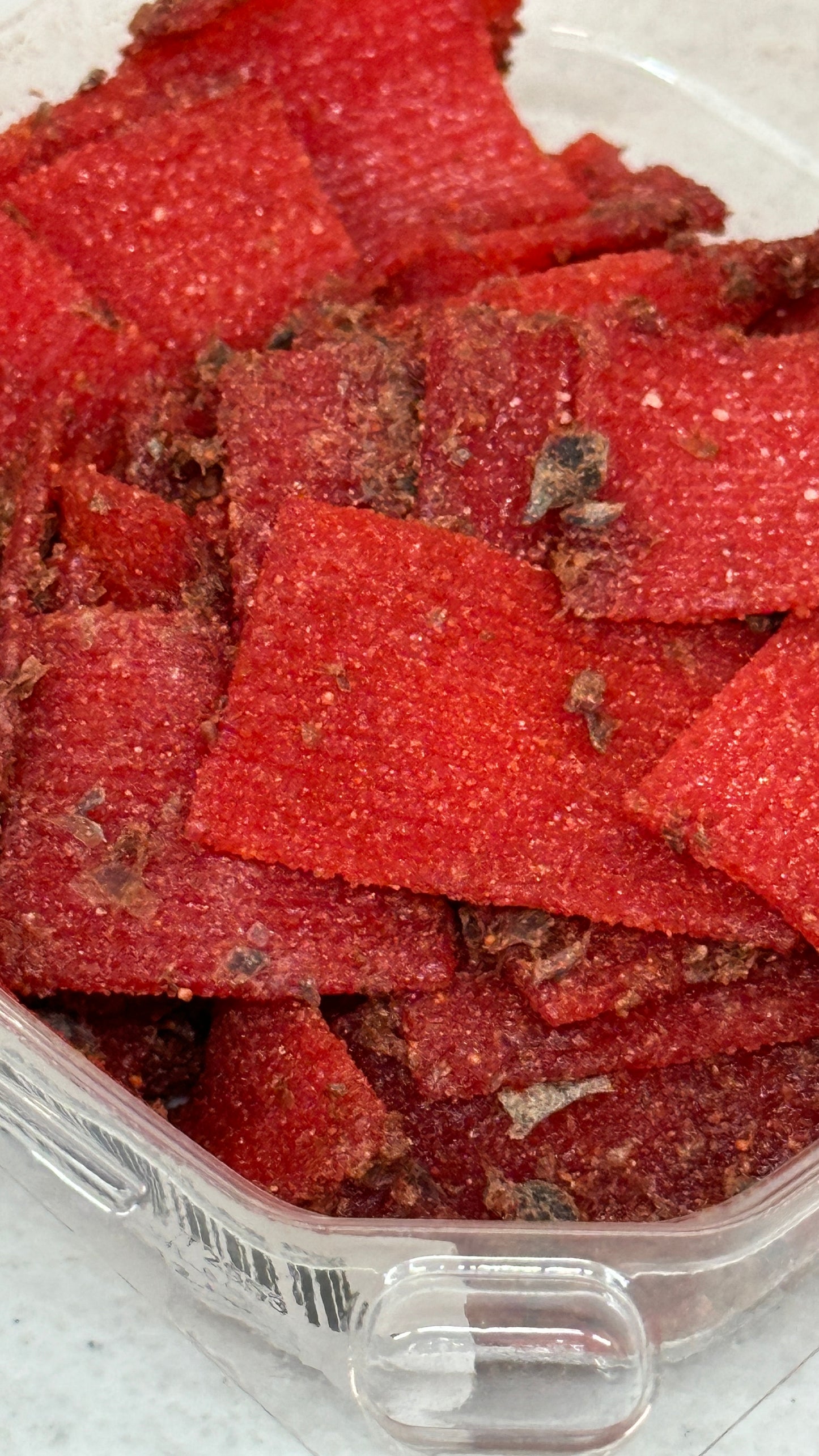 Strawberry Belts:  Li Hing Lemon Peel